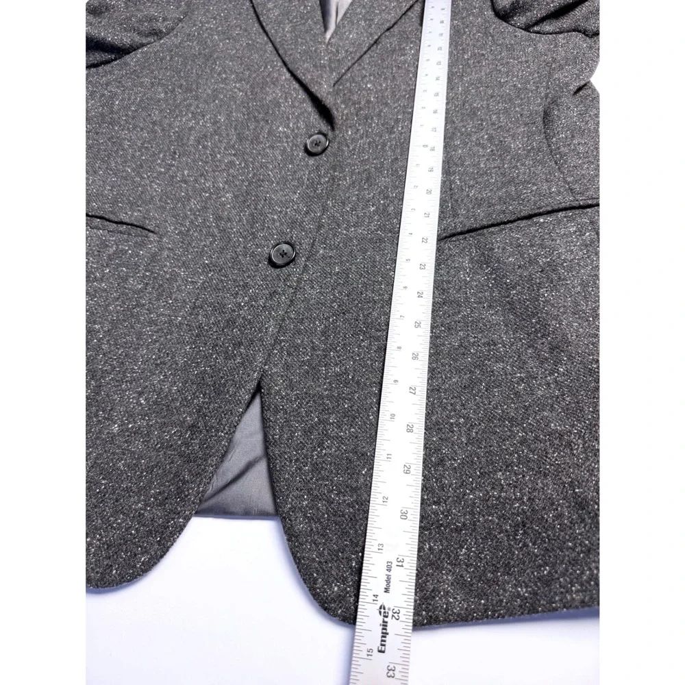 John Bartlett Mens 42R Blazer Charcoal Grey Salt Pepper Two Button Sport Coat